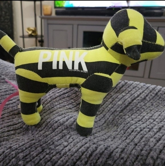 Victoria's Secret PINK Mini Dog Plush Collectible Dog Yellow Black Striped puppy - Picture 4 of 10